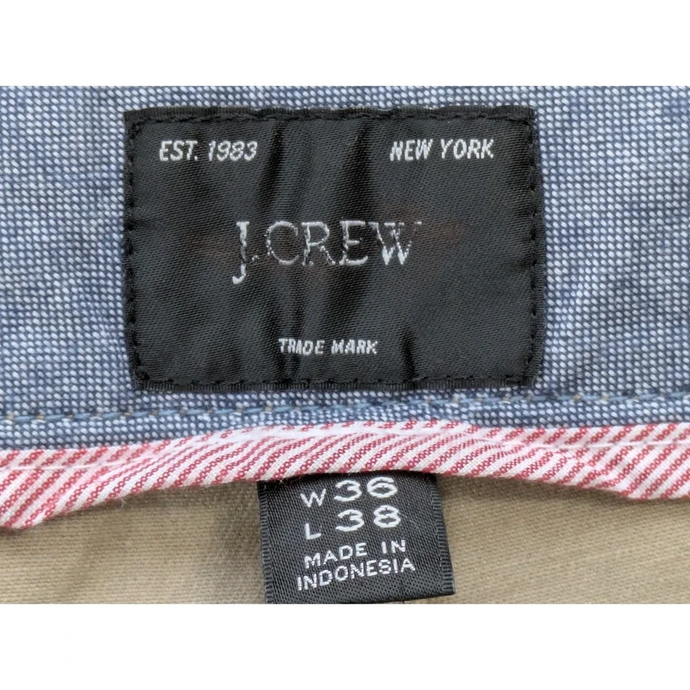 J. Crew 770 Straight Ft Stretch Chino Pants Mens 36 Unhemmed Beige NWT $89 AR886